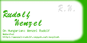 rudolf wenzel business card